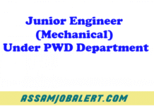 Junior Engineer Mechanical Under PWD Department