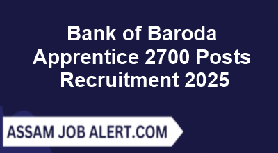 Bank of Baroda Apprentice 2700 Posts Recruitment 2025